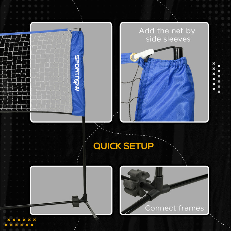 SPORTNOW 4m Badminton Net, Height Adjustable Outdoor Sports Net, with Carry Bag, for Tennis, Pickleball, Volleyball, Blue AOSOM