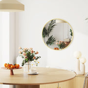 Large Round Mirror For Wall 61cm Gold Modern Decorative Accent For Bedroom Living Room Bathroom