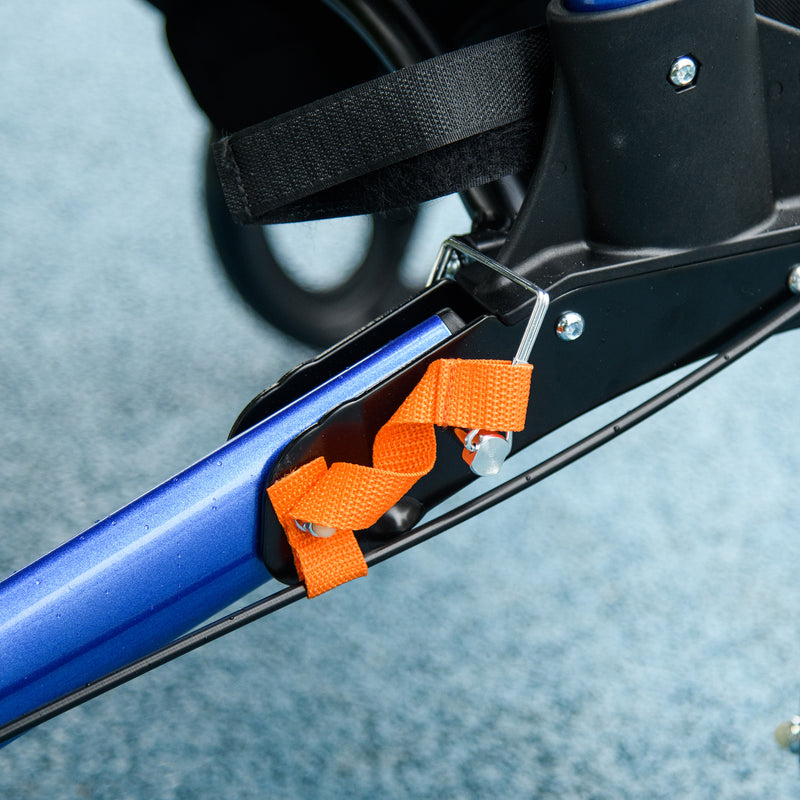 HOMCOM Portable Rollator Walker with 6 Adjustable Height and Dual Brakes for travel and Dailt Use, Blue