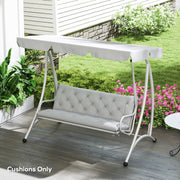 Light Grey Three Seater Bench Cushion for Outdoor and Garden Seating by Outsunny