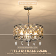 Four Bulb Crystallite Chandelier Light Fixture Adds Elegance To Living Room Silver Tone