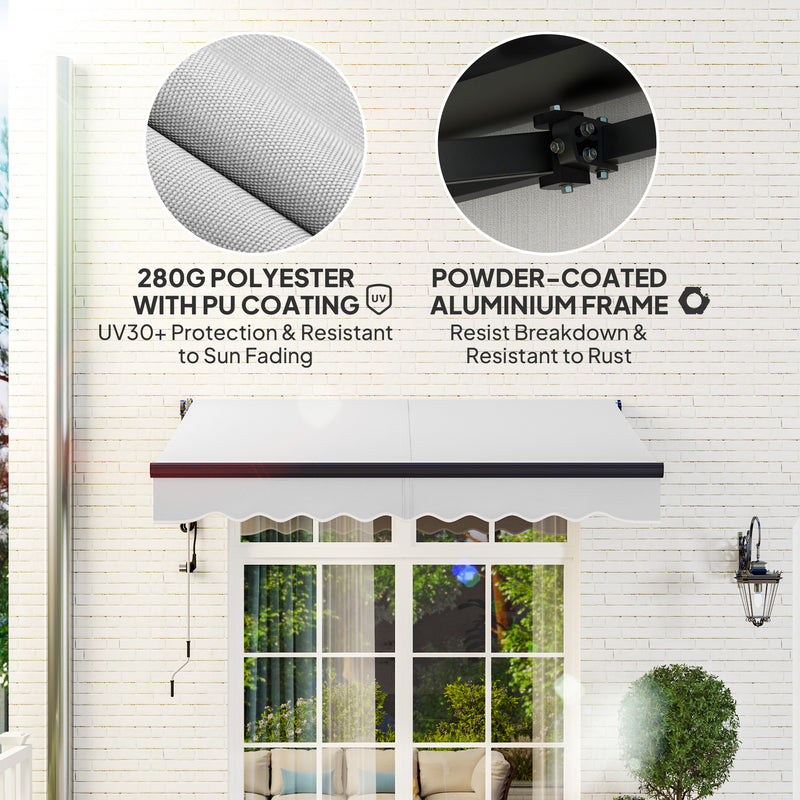 Light Grey 2.5 x 2m Electric Retractable Awning with Remote and UV30+ Sun Shade by Outsunny