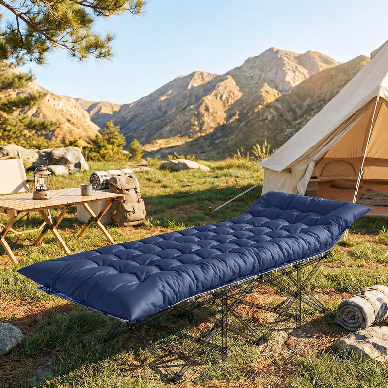 Camping Mat with Thick Foam for Warm Comfortable Sleep Outdoors Dark Blue