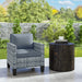 Single Rattan Outdoor Arm Chair with Cushions Mixed Grey by Outsunny