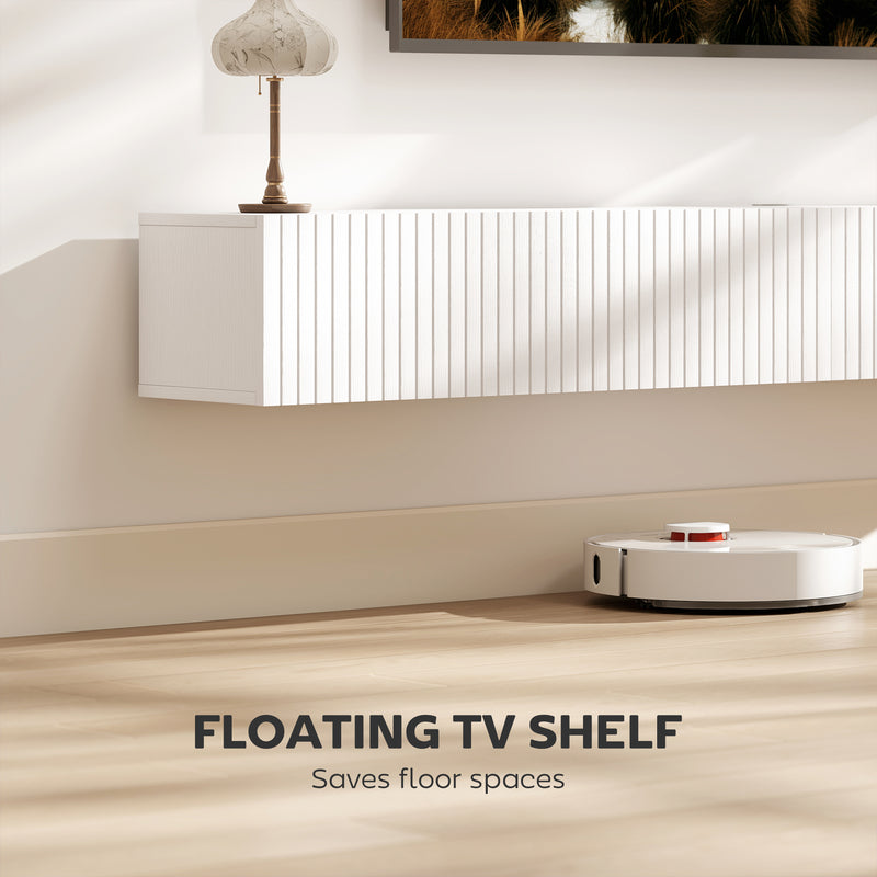 Floating TV Stand with Hidden Storage for Clutter-Free Lounge and Extra Floor Space