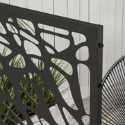 Black Metal Garden Privacy Screen With Twisted Line Design For Outdoor Spaces