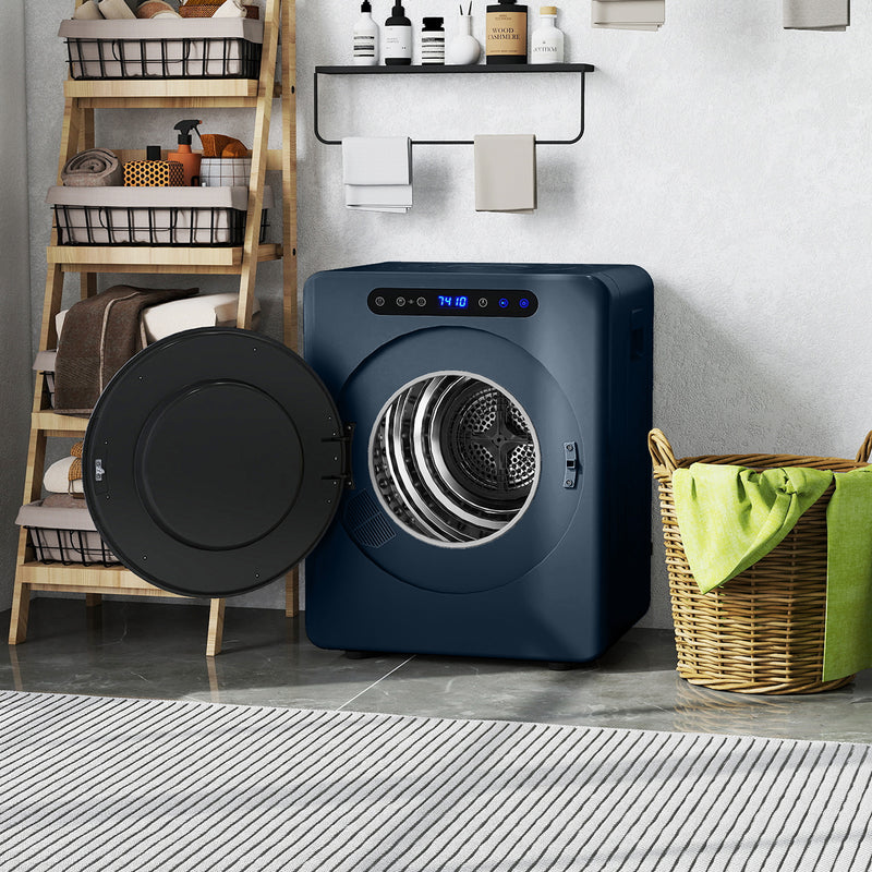 Compact Vented Tumble Dryer for Small Spaces with Touch Controls and 5kg Capacity Blue AOSOM