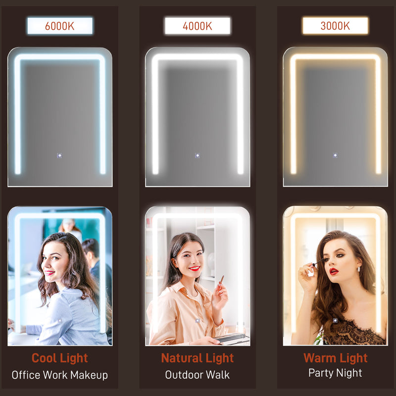 White LED Light Dressing Table with Stool Modern Makeup Vanity by HOMCOM