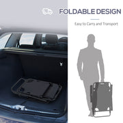 Grey 2 Seater Folding Sun Lounger Set With Reclining Backrest For Garden Relaxation