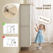 Tall Kitchen Pantry Cupboard with Adjustable Shelves and Motion Sensor Light White