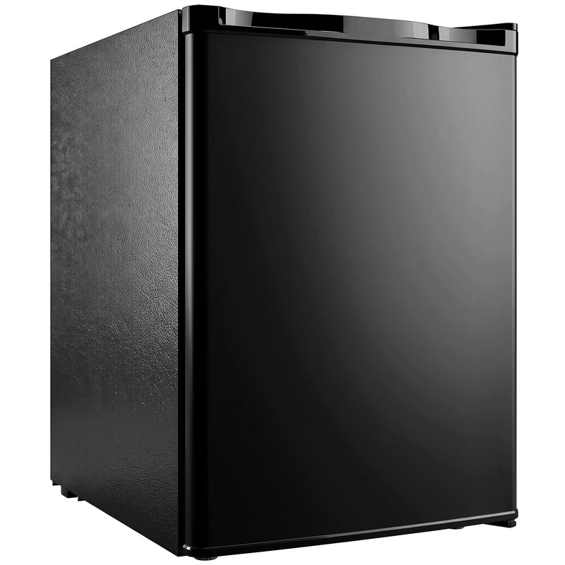 Studio shot of the compact 59.1L upright mini freezer from the front left