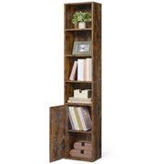 Vasagle bookcase - angled view showing open shelves and cabinet door