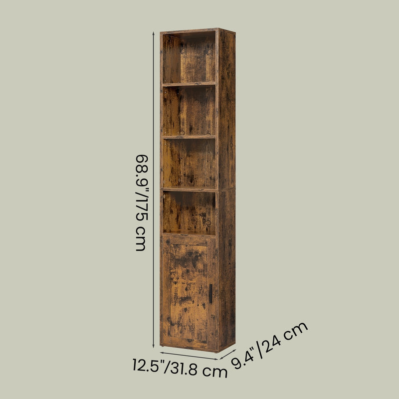 Vasagle bookcase styled in a living room with books and decor