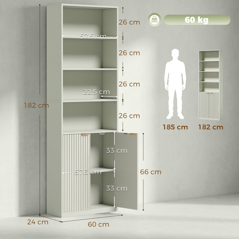 Dimension diagram showing the bookcase's height, width and depth