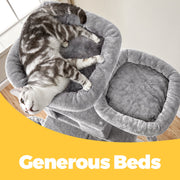 Cat tree dimensions diagram showing 60 x 50 x 206 cm XXL size