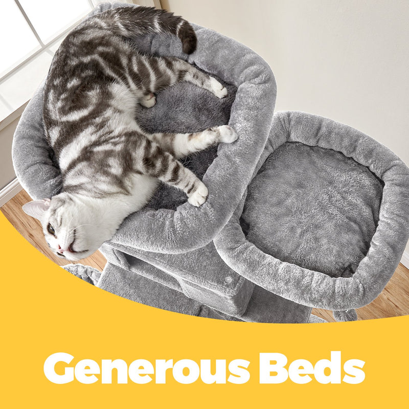 Cat tree dimensions diagram showing 60 x 50 x 206 cm XXL size