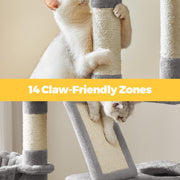 Reinforced base and anti-tip kit detail on the Feandrea cat tree