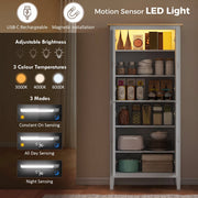 Motion sensor LED light panel showing three colour temperatures and three sensor modes