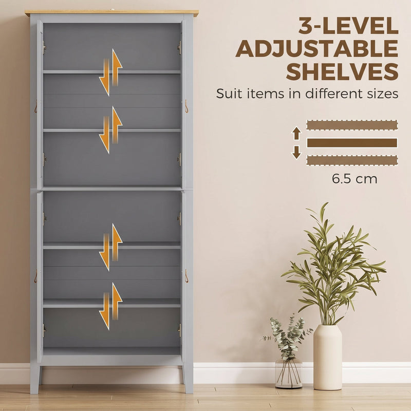 Close-up of the three-level adjustable shelves with 6.5 cm height steps