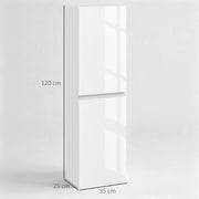 Dimensions diagram of the tall bathroom cabinet showing 120 cm height, 35 cm width and 25 cm depth