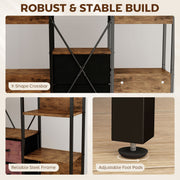 Close-ups of the X-shaped crossbar, steel frame and adjustable foot pad