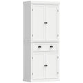 Homcom white tall kitchen cupboard with drawer and 4 doors, studio view