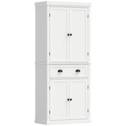 Homcom white tall kitchen cupboard with drawer and 4 doors, studio view