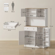 Tall Kitchen Pantry Cupboard, White Oak