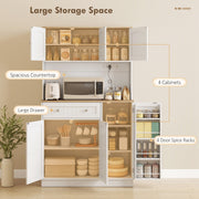 Tall Kitchen Pantry Cupboard, White Oak