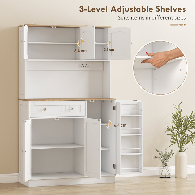 Tall Kitchen Pantry Cupboard, White Oak