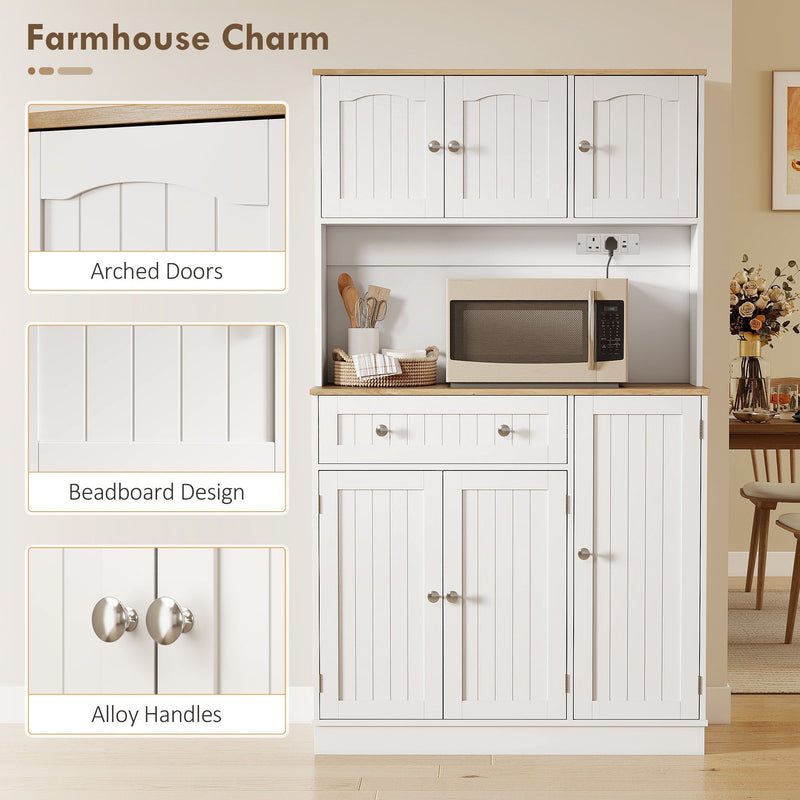 Tall Kitchen Pantry Cupboard, White Oak