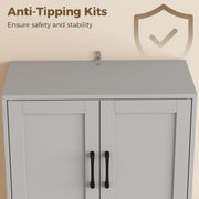 Anti-tip kit fixing at the top of the grey pantry