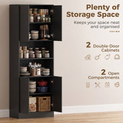 Black wood effect kitchen cabinet shown in a kitchen setting