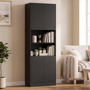 Side angle view of the black wood effect kitchen cabinet