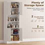 White wood effect kitchen cabinet shown in a kitchen setting