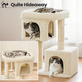 Feandrea tall light grey cat tree tower, full front view
