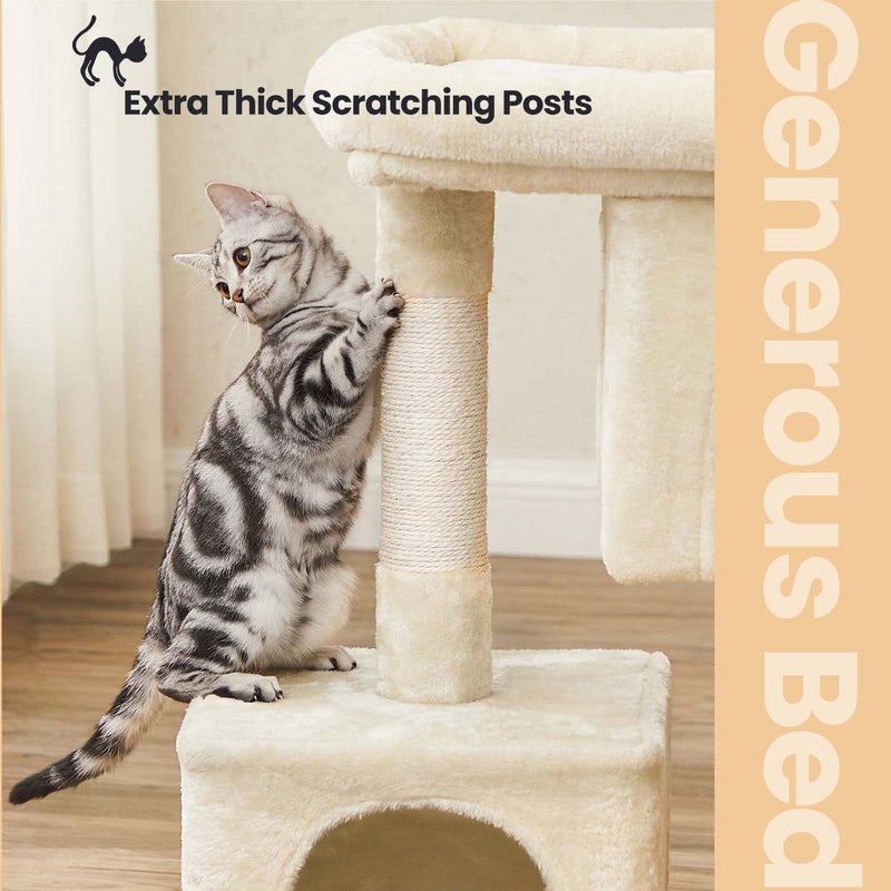 Feandrea cat tree tower styled in a living room