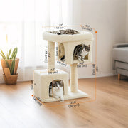 Feandrea cat tree tower dimensions diagram, 55 x 45 x 143 cm