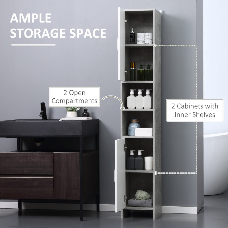 Cabinet with 2 open compartments and 2 cupboards with inner shelves