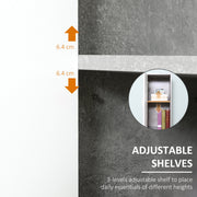 Close-up of the adjustable shelf moving in 6.4 cm steps