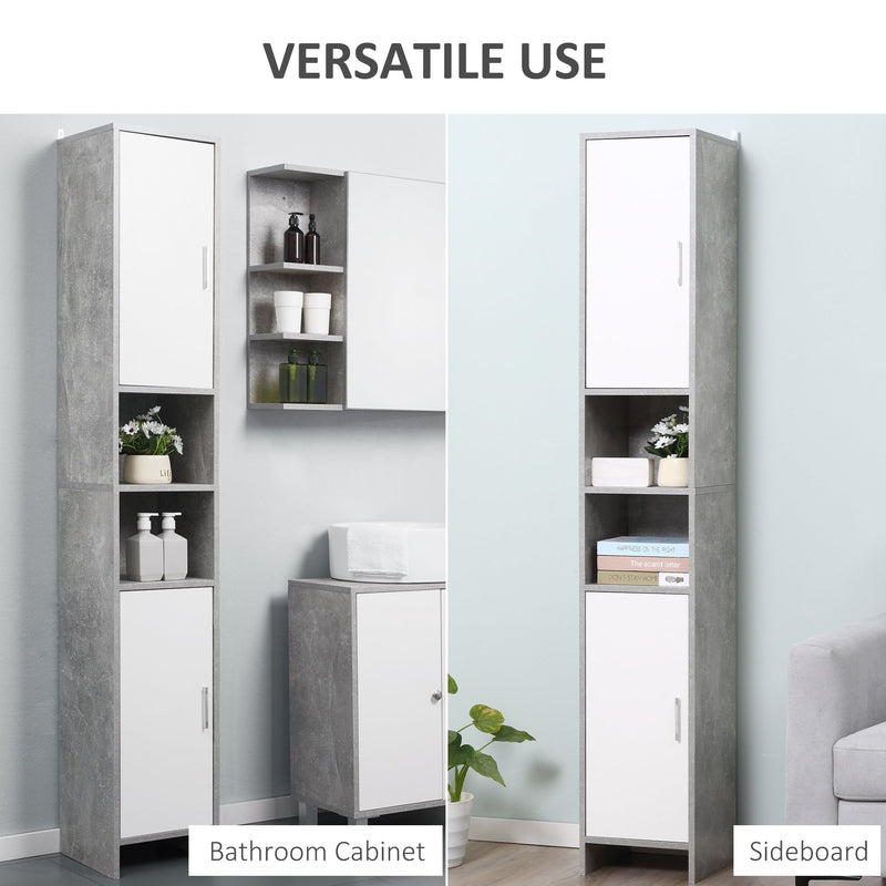Cabinet used as a bathroom cabinet and as a living room sideboard