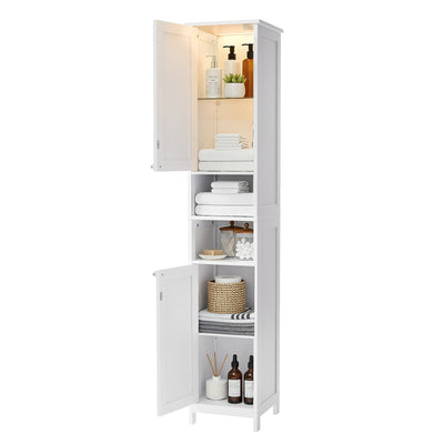 Vasagle storage cabinet shown with door open revealing adjustable shelves