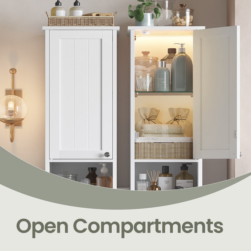 Dimensions diagram for the Vasagle tall slim storage cabinet