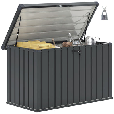 400L Galvanised Steel Garden Storage Box Weather Resistant by Outsunny