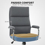 Ergonomic Executive Office Chair with Double Back Cushion and Tilt Function for Home, Charcoal Grey