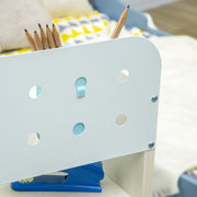 Kids Study Desk and Chair Set with Storage Shelves and Washable Cover for Ages 3 to 12, Blue