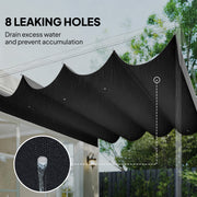 UV Resistant Retractable Replacement Pergola Canopy 4 x 3 m Ideal For Outdoor Shade Dark Grey Outsunny