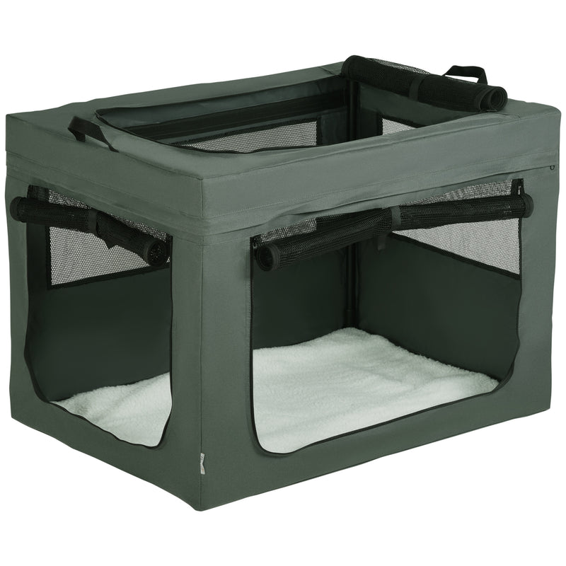 Soft Sided Dog Carrier Bag With Removable Cushion For Travel And Vet Visits, Grey