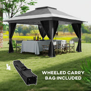 Grey 3.6 x 3.6m Pop Up Gazebo with Mesh Sides for Gardens and Outdoor Events by Outsunny