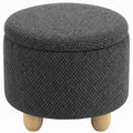 Storage Ottoman with Reversible Lid for Blankets and Remotes Compact Footrest